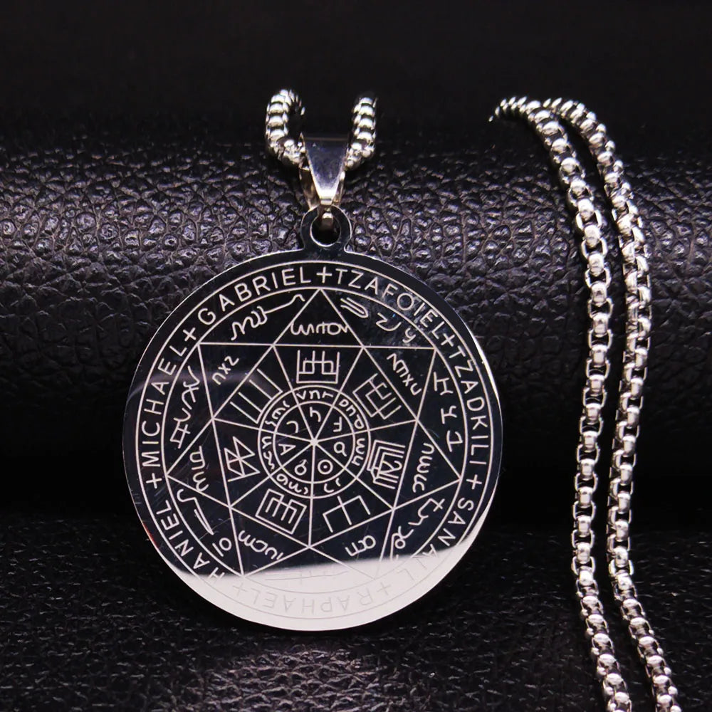 Seven Archangels Amulet Necklace – Seal of Solomon Talisman for Divine Protection