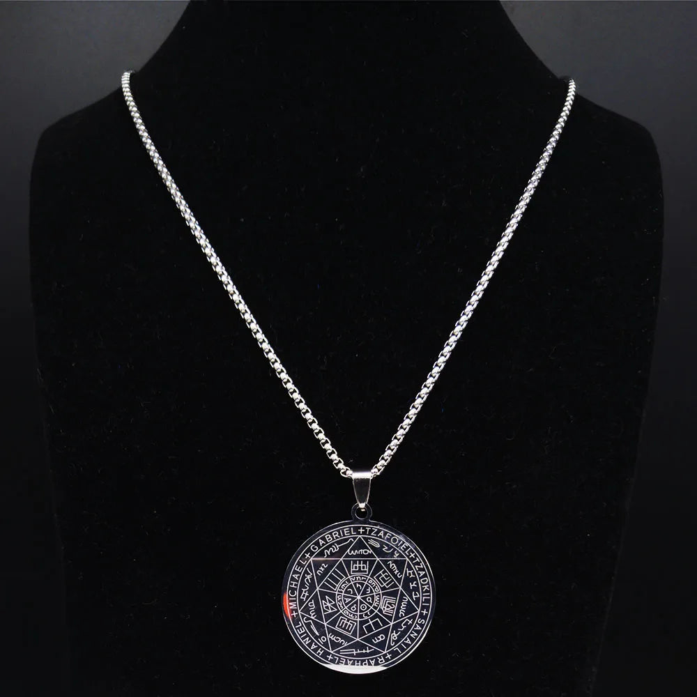 Seven Archangels Amulet Necklace – Seal of Solomon Talisman for Divine Protection