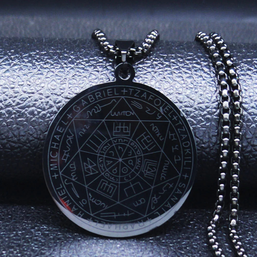 Seven Archangels Amulet Necklace – Seal of Solomon Talisman for Divine Protection