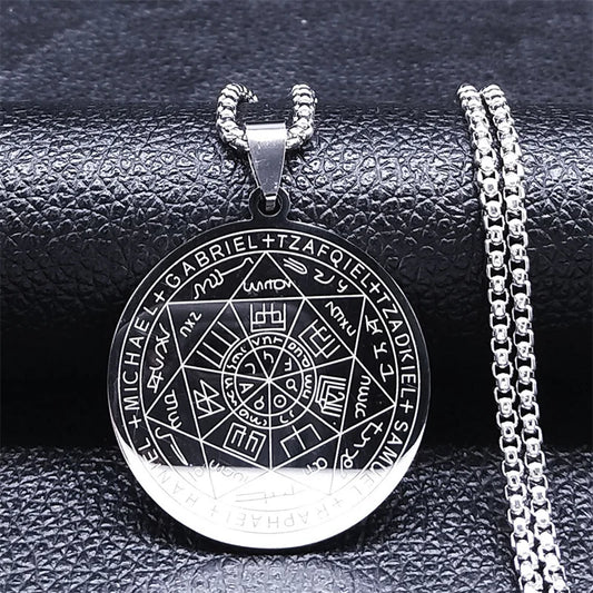 Seven Archangels Amulet Necklace – Seal of Solomon Talisman for Divine Protection